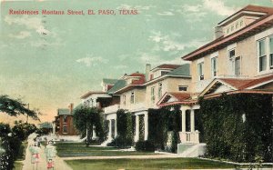 Vintage Postcard Residences On Montana Street El Paso TX