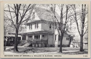 Indiana IND, Boyhood Home of Wendell L. Willkie in Elwood, Vintage Postcard