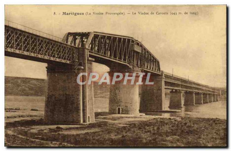 Old Postcard Martigues Viaduct Caronte