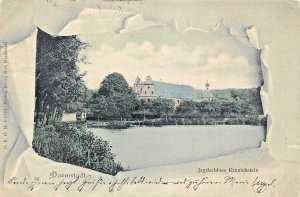 DARMSTADT GERMANY~JAGDSCHLOSS KRANICHSTEIN~1899 TINTED PHOTO ORNATE BDR POSTCARD