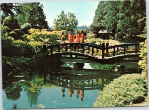 postcard Royal Roads, BC Canada -Japanese Garden Canadian Services College