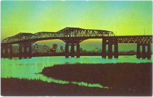 Champlain Bridge, Montreal, QC, Canada,  Chrome, 1967 World Exhibition City Card