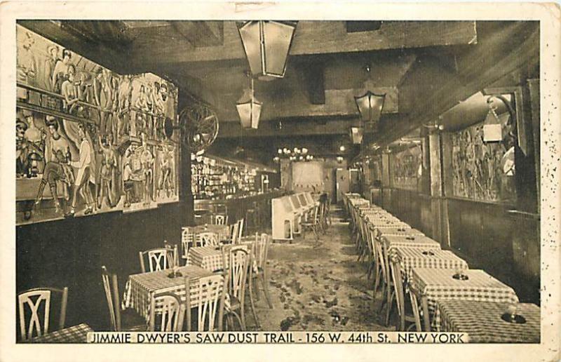 1941 NEW YORK Jimmy Dwyers Saw Dust Trail Interior 764 postcard