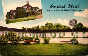 Linen Postcard Overlook Motel on U.S. 250 in Charlottesville, Virginia