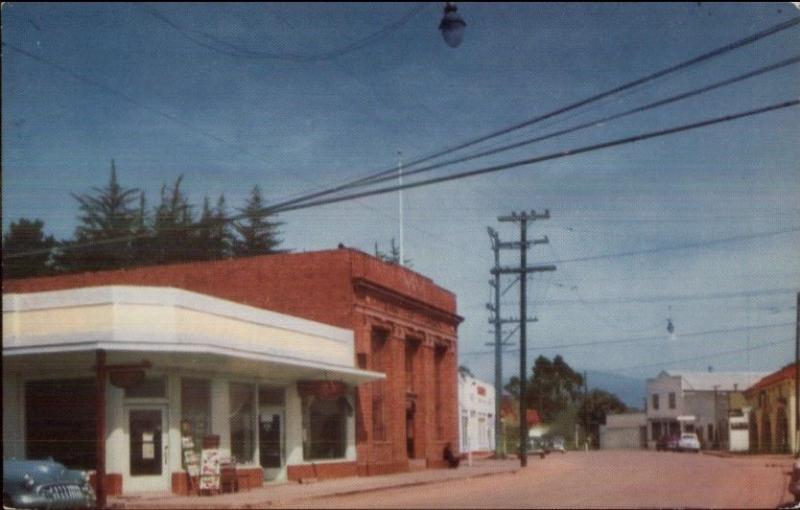 Cambria CA Main St. c1950 Postcard