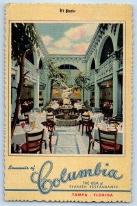 c1940 Tampa Florida FL Vintage Postcard Souvenir Columbia Gem Spanish Restaurant