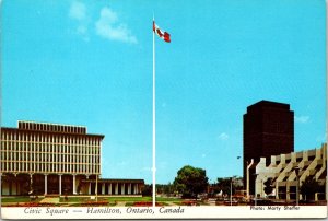 VINTAGE POSTCARD CIVIC SQUARE HAMILTON ONTARIO CANADA c. 1970s