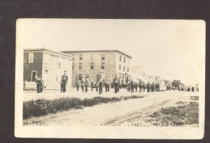 RPPC ESTELLINE SOUTH DAKOTA SD DOWNTOWN PARADE VINTAGE REAL PHOTO POSTCARD