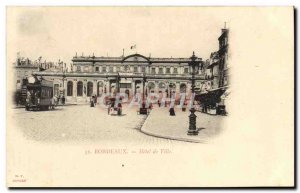 Postcard Old Bordeaux City Hall Tram