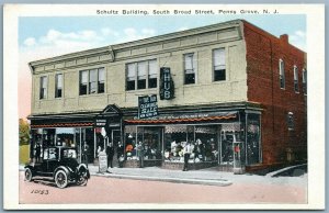 PENNS GROVE N.J. SOUTH BROAD STREET SCHULTZ BUILDING ANTIQUE POSTCARD