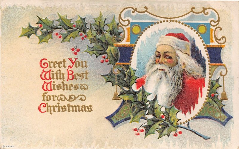 F94/ Santa Claus Merry Christmas Postcard c1910 Columbus Ohio 3