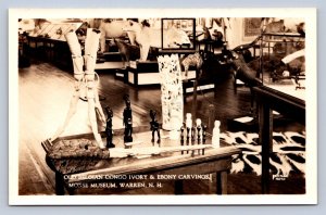 J99/ Warren New Hampshire RPPC Postcard c30-40s Morse Museum Carving 333