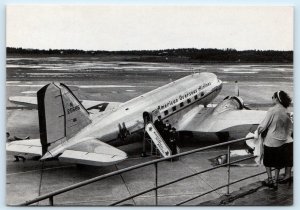 DC-3 AIRPLANE at Airport AMERICAN OVERSEAS AIRLINES 4x6 ~ 1997 Repro Postcard