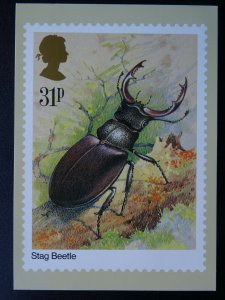 Insects STAG BEETLE 1985 PHQ 82(d) 3/85 Royal Mail Postcard