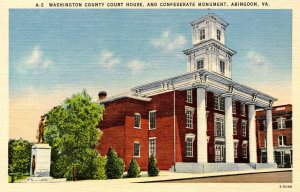 VA - Abingdon. Confederate Monument, Washington County Courthouse