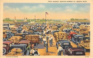 Fruit market, Benton Harbor Street Joseph, Michigan, USA Market Unused 