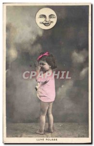 Old Postcard Fantasy Moon Child Red moon