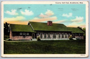 K34/ Brookhaven Mississippi Postcard Linen Country Club Golf Course 211