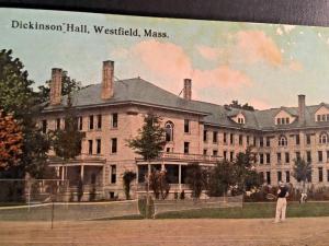 Postcard Hand Tinted Dickinson Hall in  Westfield. MA   Y3