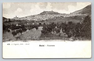 Panoramic View of Assisi Italy Vintage Postcard 1068