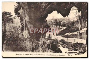 Old Postcard Nimes Jardin De La Fontaine Interior De La Grotte