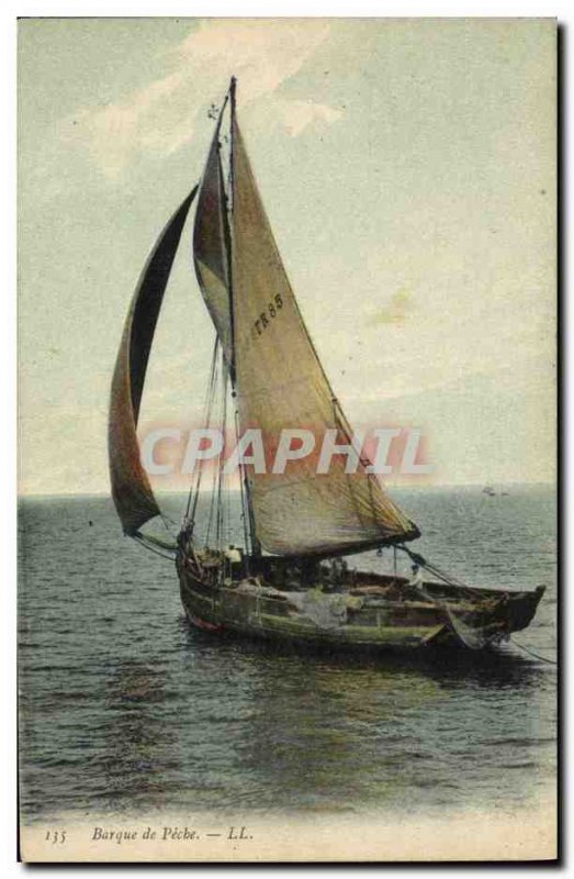Postcard Old fishing boat fishing boat