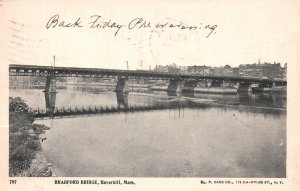 Vintage Postcard 1904 Bradford Bridge Scene Landmark Haverhill Massachusetts MA