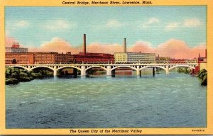 Massachsuetts Lawrence Central Bridge Merrimac River Curteich Curteich