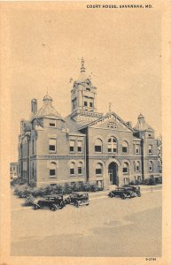 J39/ Savannah Missouri Postcard Linen Court House Building  191