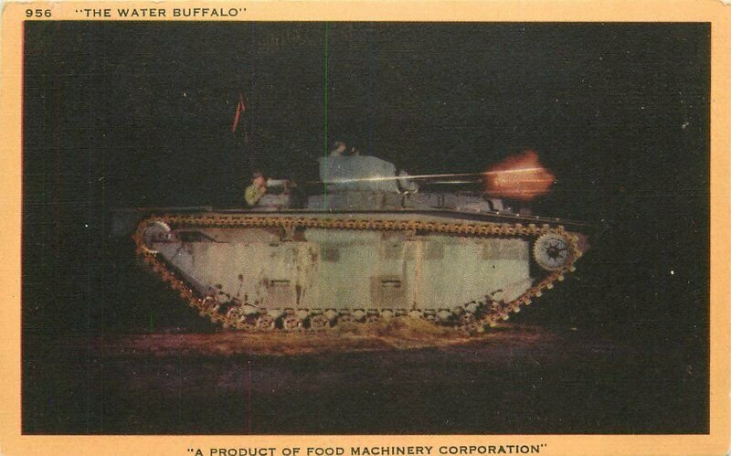 Amphibious Tank Military Tank Water Buffalo Longshaw #956 Postcard 21-11771