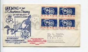 290280 CANADA to Czechoslovakia 1959 opening St.Lawrence seaway real post FDC