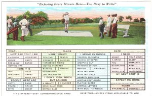 US    PC3117 TIME SAVING POSTCARD DEPICTING GOLF COURSE