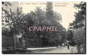 Paris Old Postcard Auteuil Villa Montmorency Avenue Square