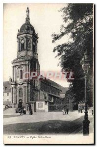 Postcard Old Rennes Eglise Notre Dame