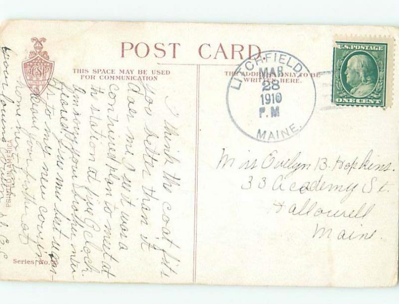 Pre-Linen Risque OLD WOMAN LEFT BEHIND BY SEXY GOLD DIGGER GIRL AB6230