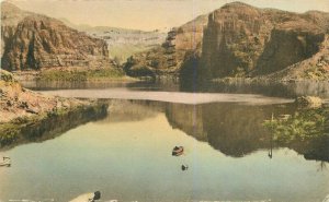 Albertype Canyon Lake Fishing Chandler Arizona hand colored 1929 Postcard 7190