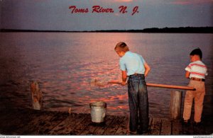 New Jersey Toms River Young Boys Crabbing At Sunset