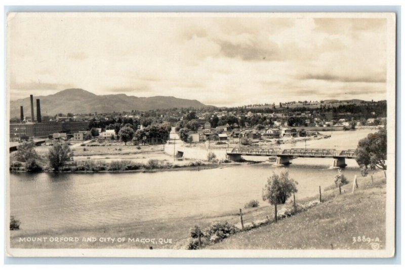 c1940's Birds Eye View Mount Orford Magog Quebec Canada RPPC Photo Postcard