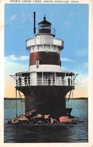 Pecks Ledge Light South Norwalk CT USA Postcard
