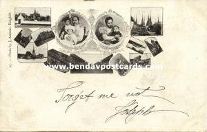 siam thailand, King Rama V Chulalongkorn, Queen Consort, Children 1899 Postcard