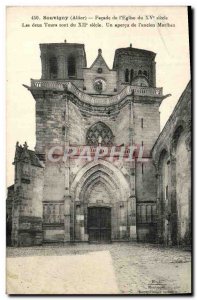 Old Postcard Souvigny Facade of The Church The Two Towers An overview of the ...