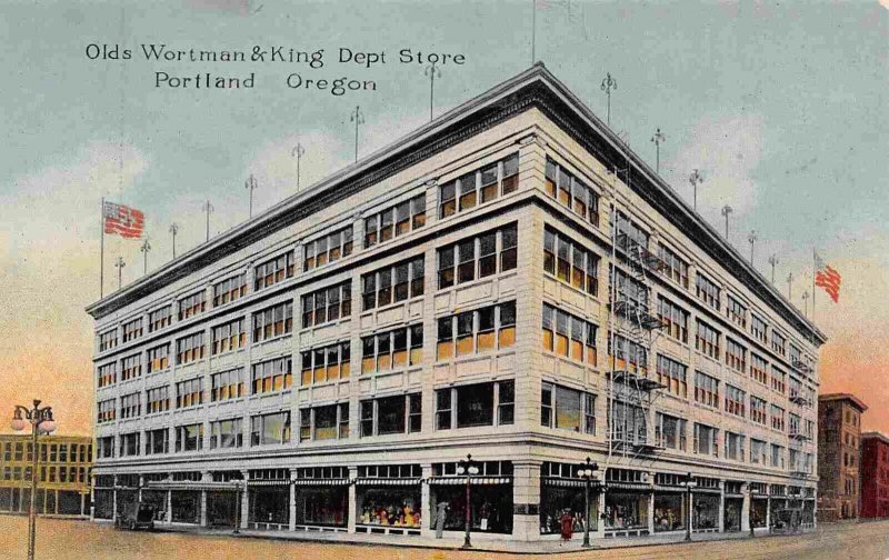 Olds Wortman King Department Store Portland Oregon 1910c postcard