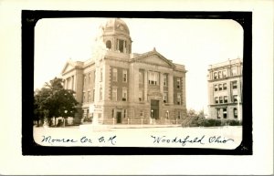 RPPC Monroe County Courthouse - Woodfield Ohio OH UNP Postcard