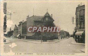 Old Postcard Crossroads Colombes Rueil Streets and General Cremer