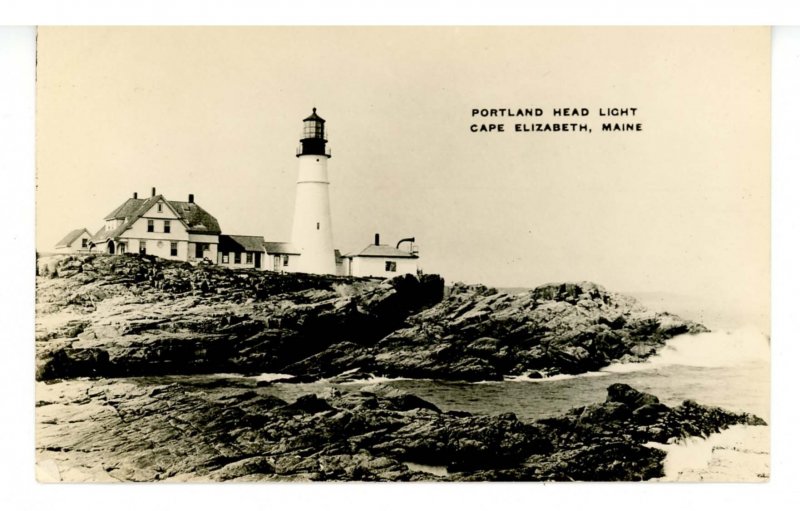 ME - Portland, Cape Elizabeth. Portland Head Lighthouse  RPPC