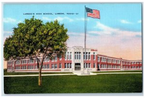 Laredo's High School Building Panoramic View Laredo Texas TX Vintage Postcard