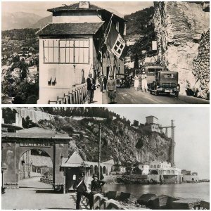 Italy Grimaldi Ventimiglia French border custom Balzi Rossi unit of 2 postcards