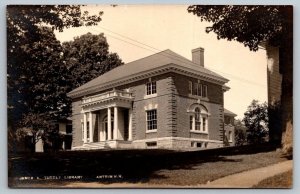 RPPC  Antrim  New Hampshire  Tuttle Library  Real Photo Postcard  1910