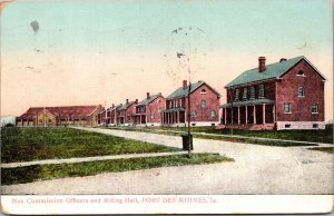 Postcard IA Fort Des Moines Non Commission Officers and Riding Hall