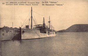 German East Africa Belgian Occ Congo Steamboat SS Gotzen postcard B980